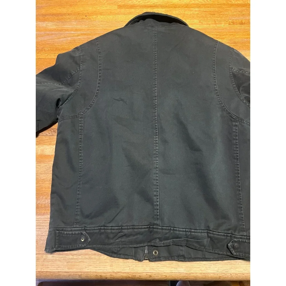 Levi's Men Med Charcoal‎ Sherpa Lined Field Cotton Canvas Military Coat Jacket